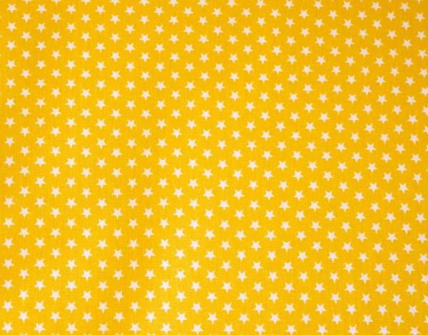 Baumwoll Druck Sterne Gelb/ Weiß 2,5 mm